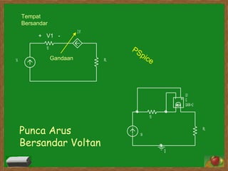 Punca Arus Bersandar Voltan +  V1  - Tempat Bersandar Gandaan PSpice 