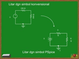 100  Ω 100  Ω Litar dgn simbol konvensional Litar dgn simbol PSpice 