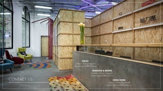 TOKYO
contact : Seonyoung Lim
seonyoung.lim@k2asia.jp
SHANGHAI & BEIJING
contact : Xavier Cagnion
xavier.cagnion@k2-asia.cn
HONG KONG
contact : Pierre Biancarelli
pierre.biancarelli@k2asia.jp
CONTACT US
 