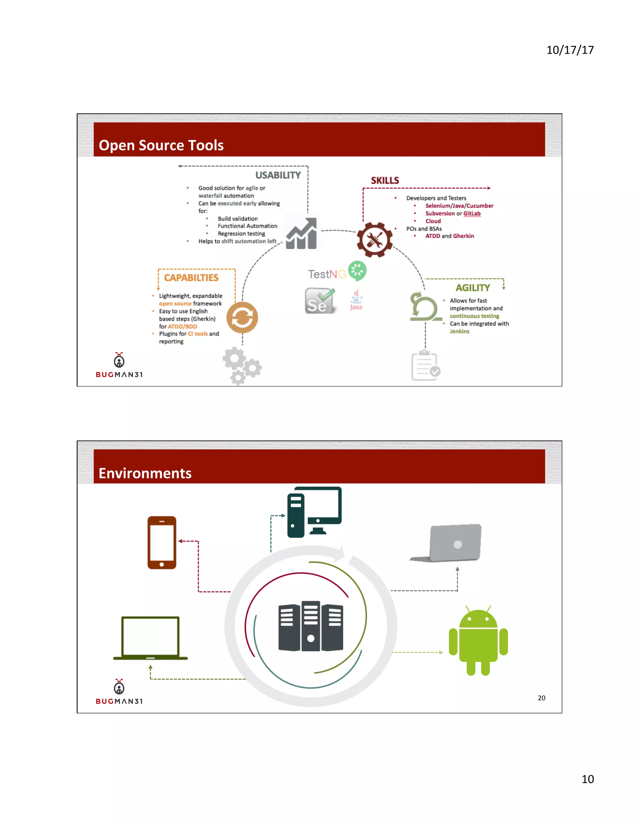 10/17/17	
  
10	
  
Open	
  Source	
  Tools	
  
Environments	
  
20	
  
 