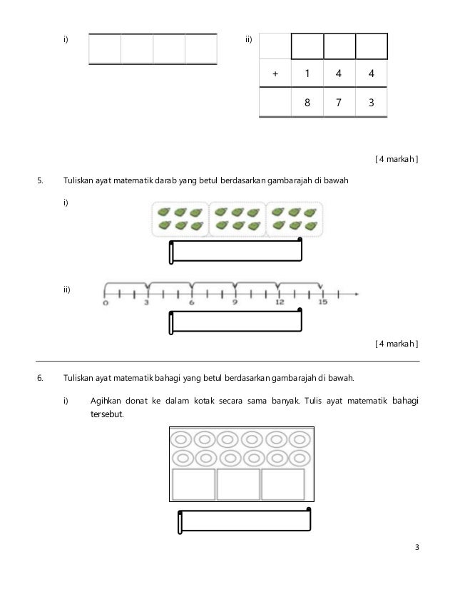 Matematik tahun 3 K2 sept