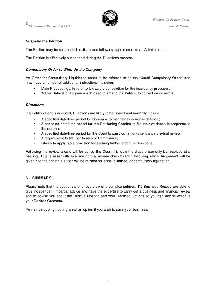 K2 Guide to Dealing with Winding Up Petitions 902
