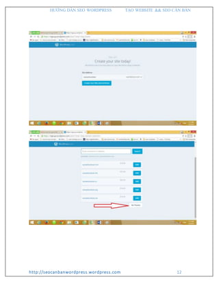 HƯỚNG DẪN SEO WORDPRESS TẠO WEBSITE && SEO CĂN BẢN
http://seocanbanwordpress.wordpress.com 12
 