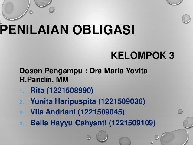 Penilaian Obligasi Manajemen Keuangan