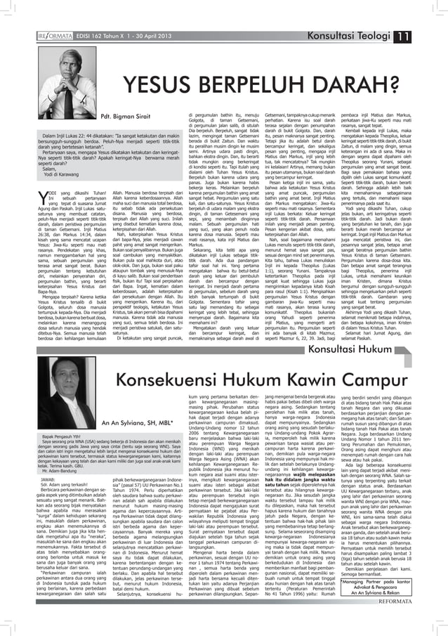 Tabloid Reformata Edisi 162 April 2013