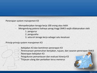PPT Manajemen Quality Control: K3 dan SMK3 | PPTX