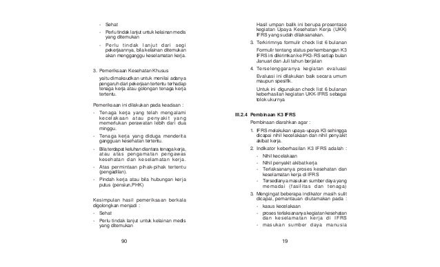 K3 ifrs (PEDOMAN KESEHATAN DAN KESELAMATAN KERJA ISTALASI 