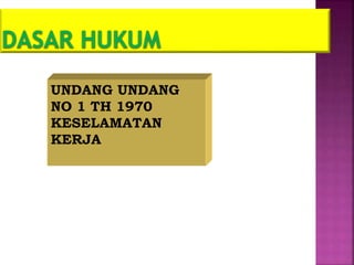 UNDANG UNDANG
NO 1 TH 1970
KESELAMATAN
KERJA
 