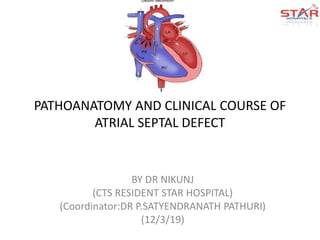 Atrial septal defect DR NIKUNJ R SHEKHADA (MBBS,MS GEN SURG,DNB CTS SR ...