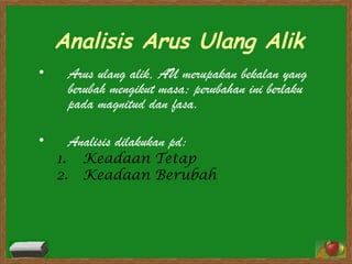 Analisis Arus Ulang Alik ,[object Object],[object Object],[object Object],[object Object]