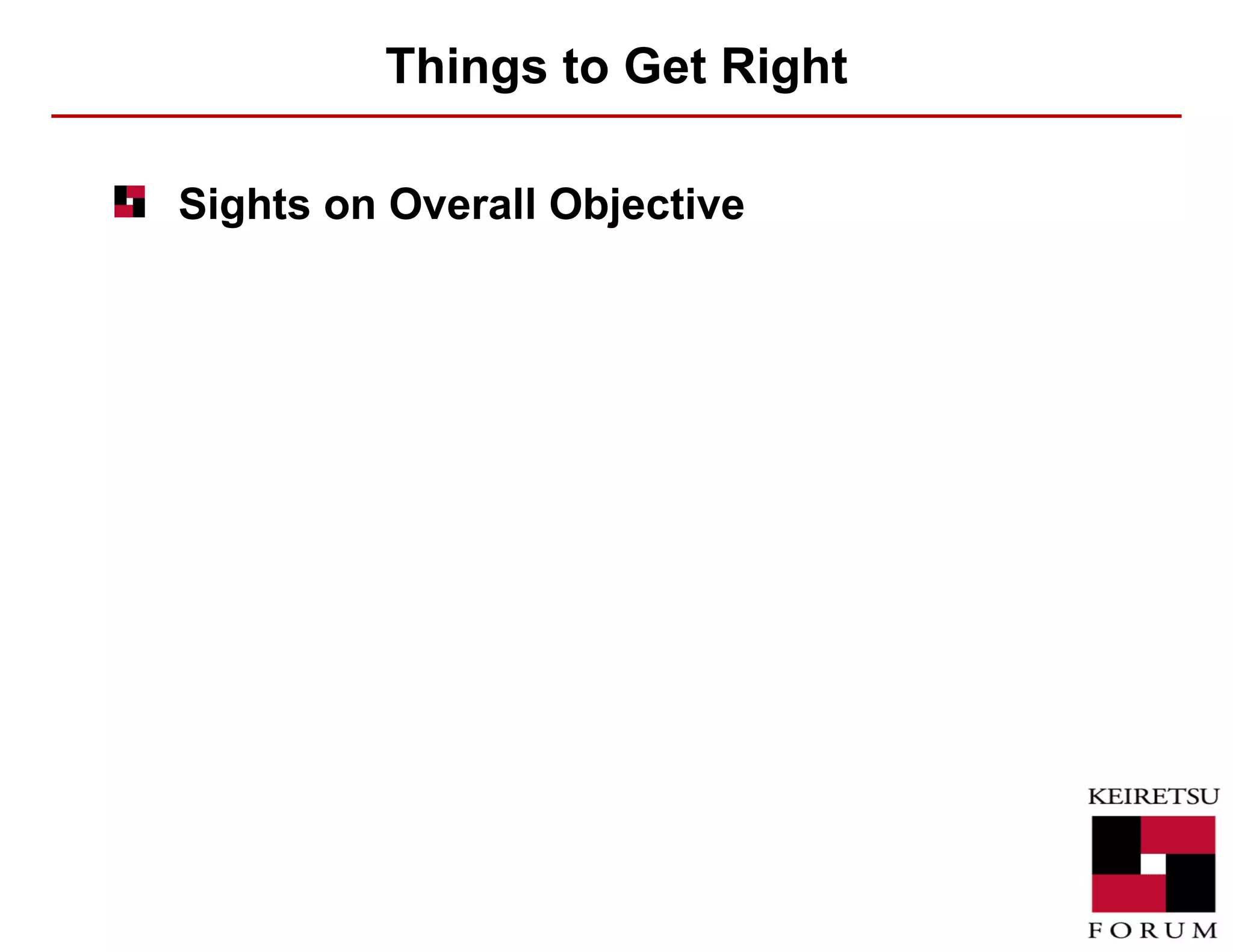 Things to Get Right Sights on Overall Objective 