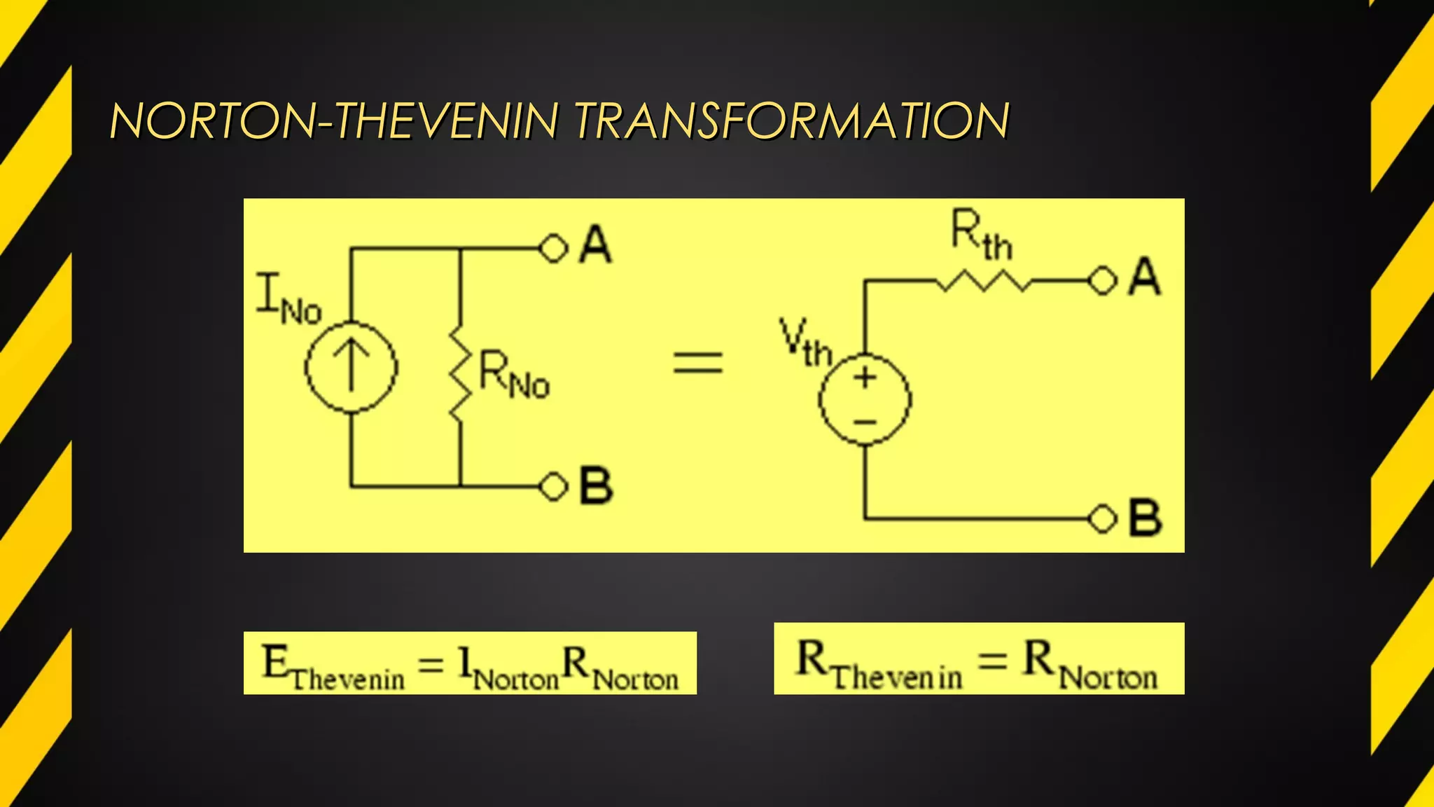NORTON-THEVENIN TRANSFORMATIONNORTON-THEVENIN TRANSFORMATION
 