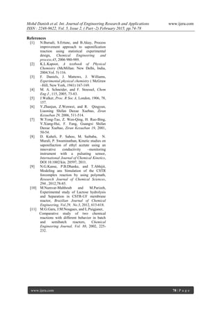 Effect of Operating Conditions on CSTR performance: an Experimental ...