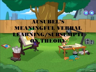 AUSUBEL’S
MEANINGFUL VERBAL
LEARNING/SUBSUMPTI
ON THEORY
 