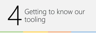 Getting to know our
tooling
 