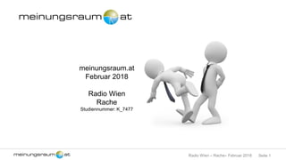Seite 1Radio Wien – Rache– Februar 2018
meinungsraum.at
Februar 2018
Radio Wien
Rache
Studiennummer: K_7477
 