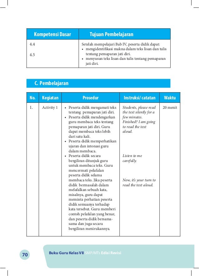 Buku Guru Bahasa inggris Kelas VII SMP Kurikulum 2013