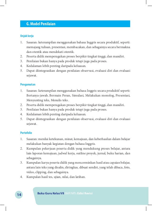 Buku bahasa Inggris kelas 7 "When English Rings a Bell 