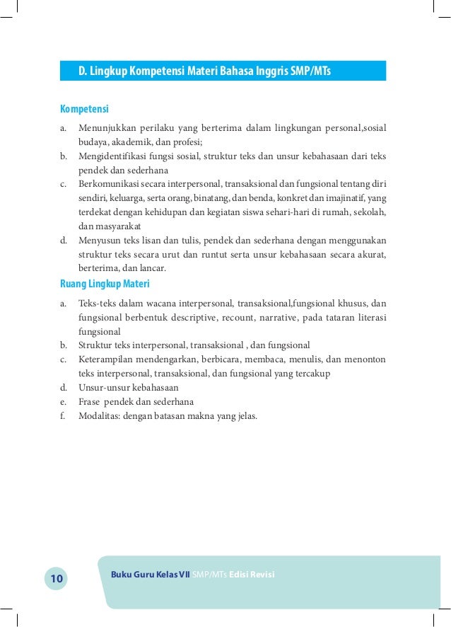 Buku bahasa inggris K13 kls VII