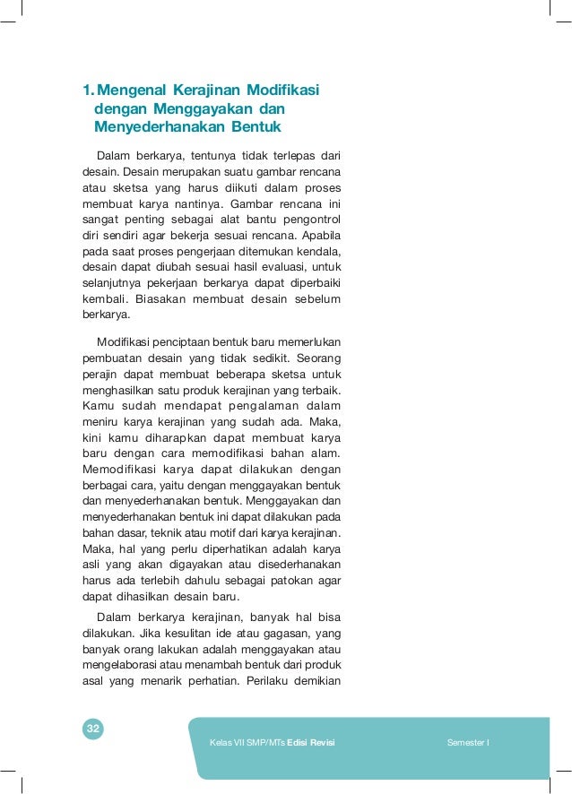 Buku Prakarya Kelas Vii Emester 1