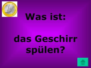 Was ist: das Geschirr spülen? 