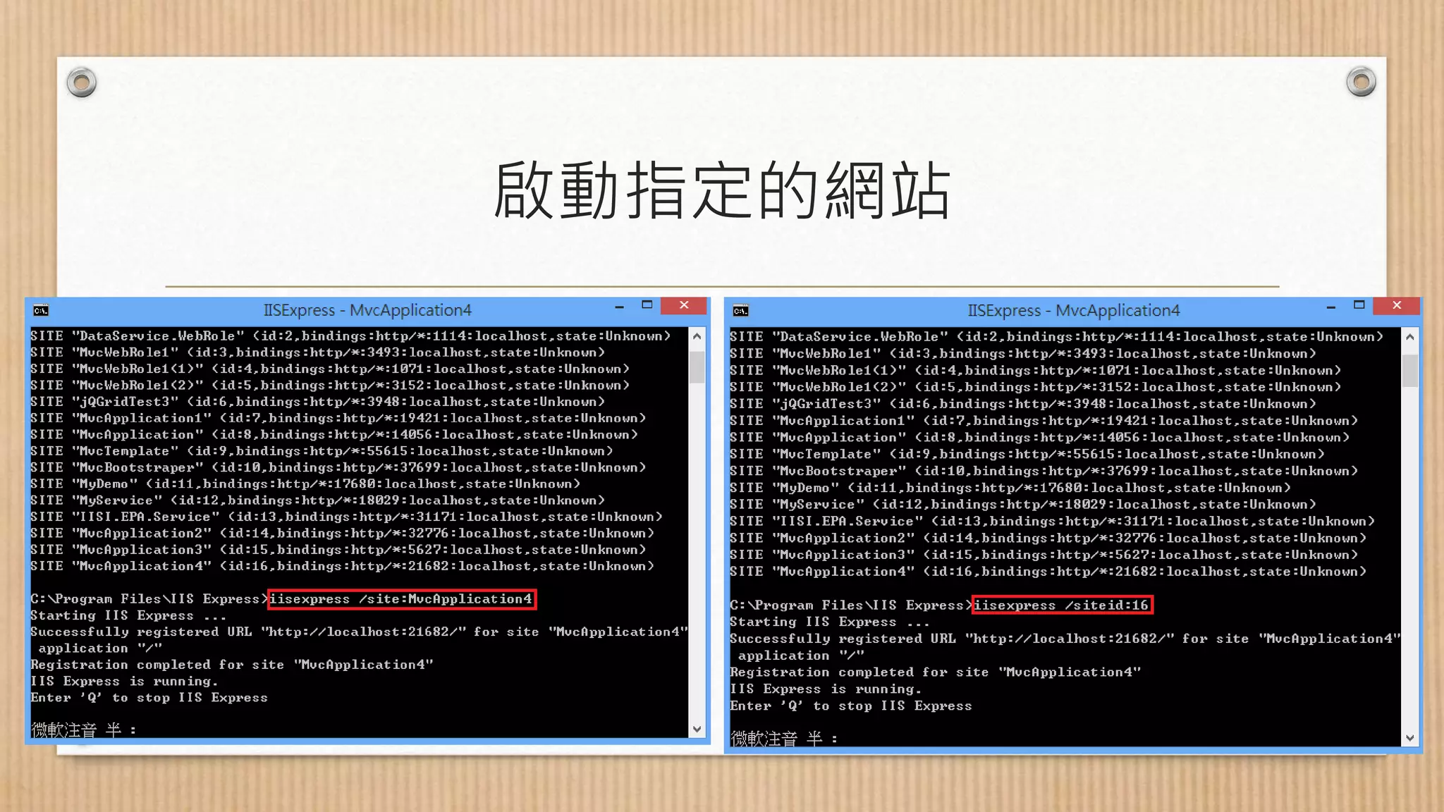 啟動指定的網站 