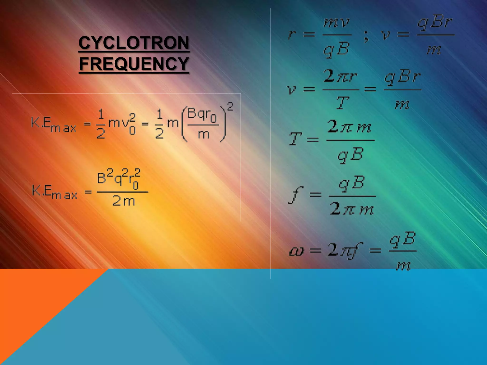 CYCLOTRON
FREQUENCY
 