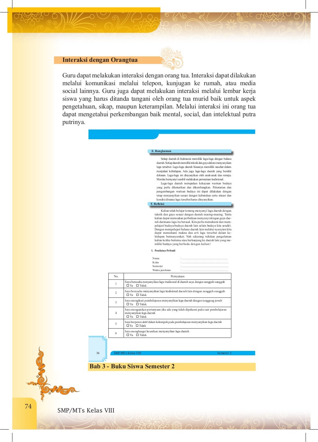 Buku Guru seni budaya Kelas VIII SMP Kurikulum 2013