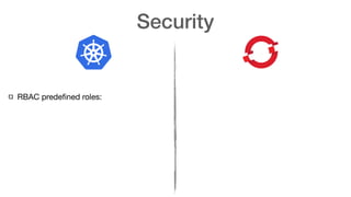 Security
RBAC predeﬁned roles:

 