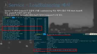 Service 가 3개의 Endpoint가 있을때 3개를 Loadbalancing 하는 메커니즘은 아래 Work Node에
있는 iptable에 비밀이 숨어 있다.
- 우선 Order라는 Service에 3개의 Pod가 있어서 Endpoint가 3개 있다.
 
