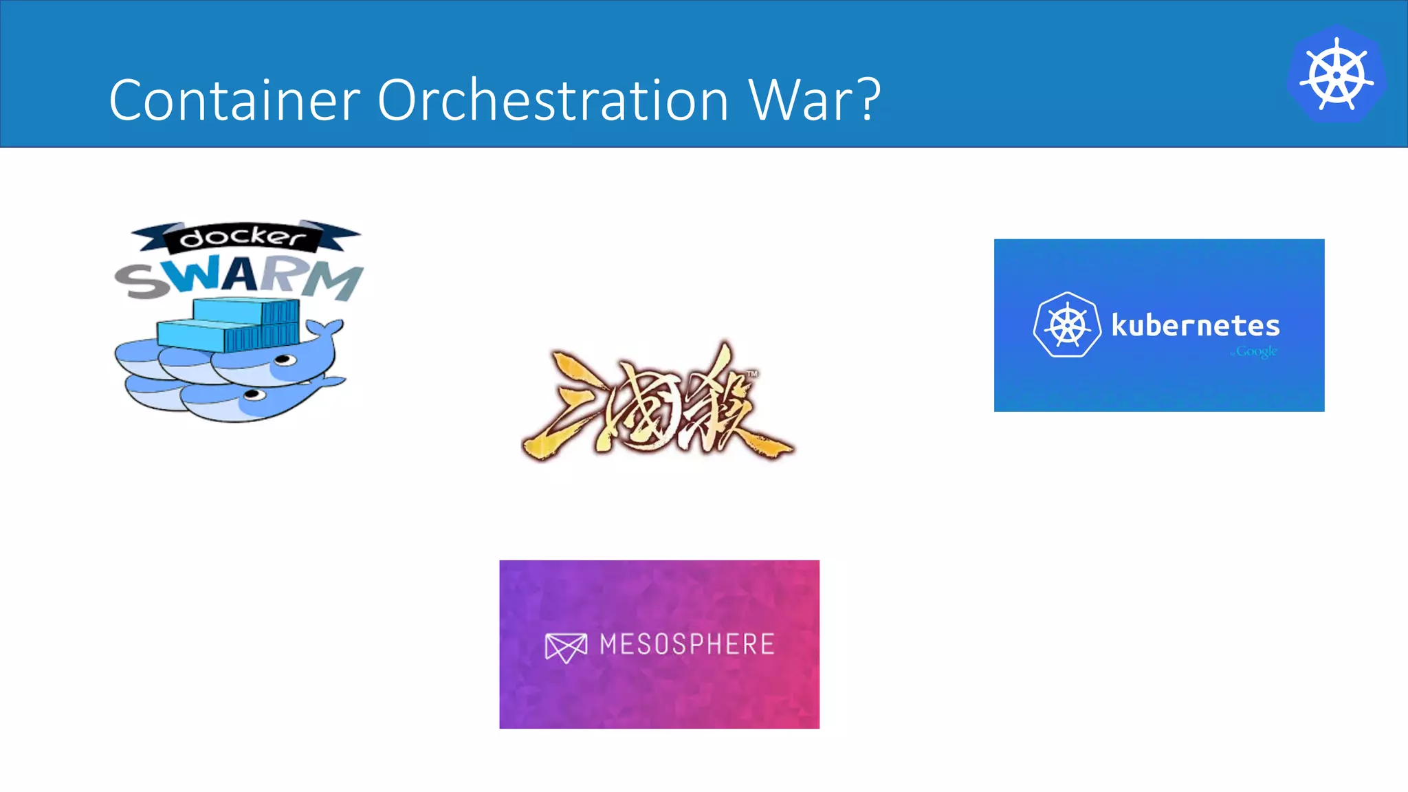 Container	Orchestration War?
 