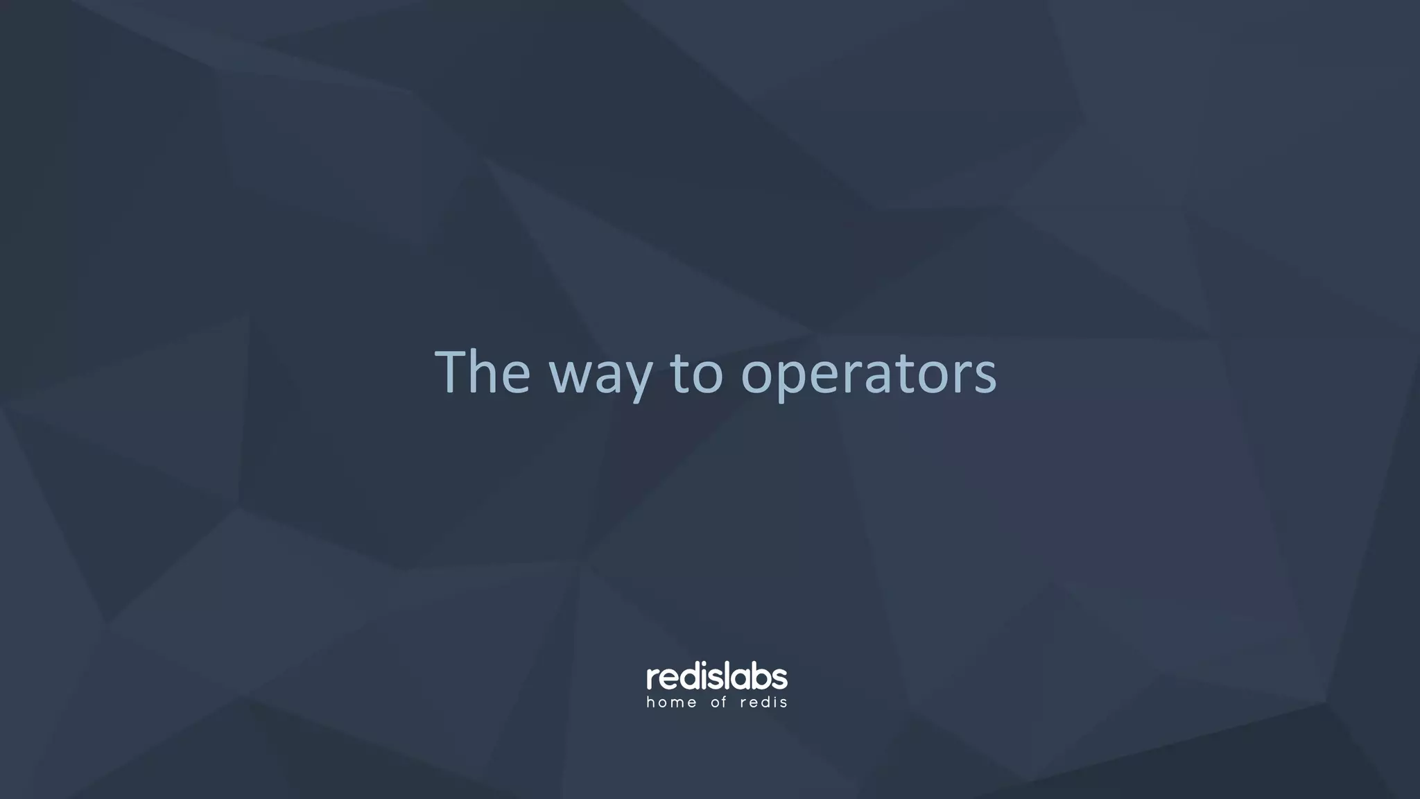 The way to operators
 