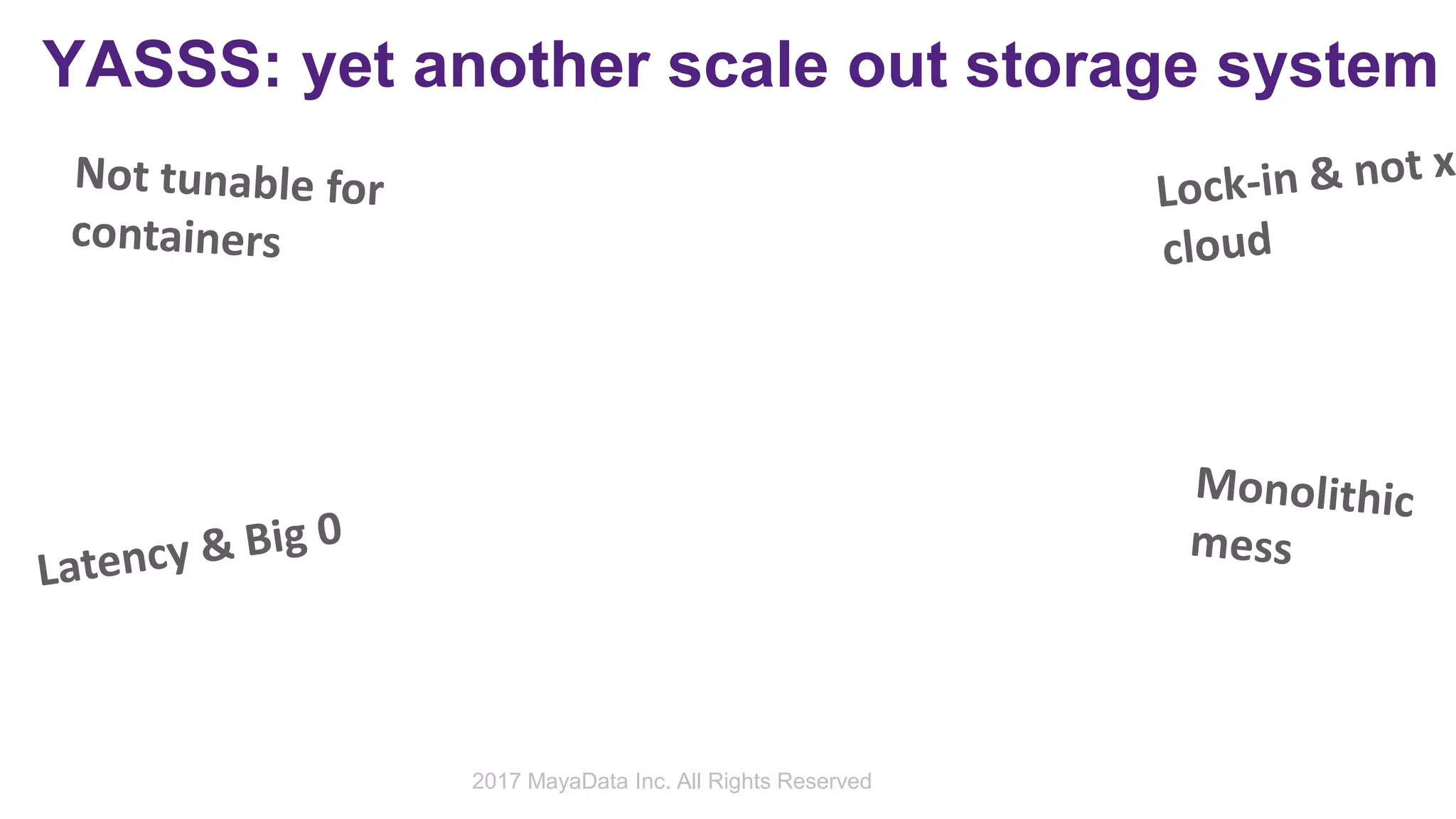 YASSS: yet another scale out storage system
2017 MayaData Inc. All Rights Reserved
 