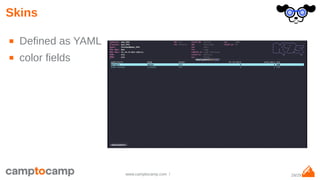 28/29www.camptocamp.com /
Skins
■ Defined as YAML
■ color fields
 