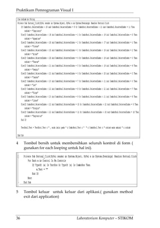 a. identifikasi keluaran program (5 soal) | studyx... Ka 01.-praktikum-algoritma-pemrograman-2 | PDF