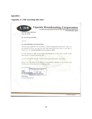 30
Appendices
“Appendix A”: UBC internship offer letter
 