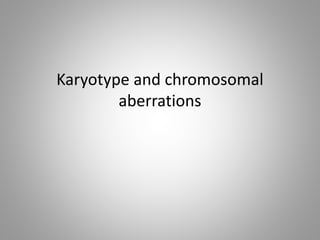 Karyotype and chromosomal
aberrations
 