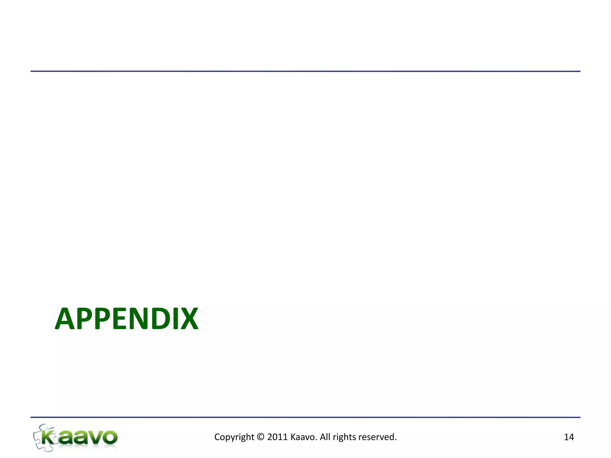 APPENDIX


           Copyright © 2011 Kaavo. All rights reserved.   14
 