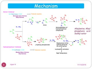 6
Mechanism
Alkylamino Alkyl
phosphonic acid
dialkyl ester
11/13/2016niper H
 