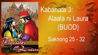 Kabanata 3:
Alaala ni Laura
(BUOD)
Saknong 25 - 32
 
