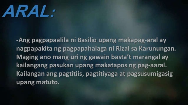 EL FILIBUSTERISMO Kabanata 6 ''Si Basilio''