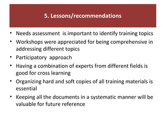 Capacity building interventions at the Kabe Watershed Pilot Project in Ethiopia, 2011-2013