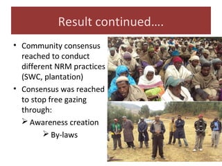 Collective action issues at the Kabe Watershed Pilot Project in Ethiopia, 2011-2013