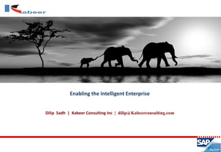 Enabling the Intelligent Enterprise
Dilip Sadh | Kabeer Consulting Inc | dilip@Kabeerconsulting.com
 