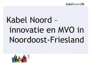 Kabel Noord – innovatie en MVO in Noordoost-Friesland 