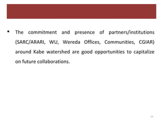 Report on the implementation of the Kabe Watershed Pilot Project in Ethiopia, 2011-2013