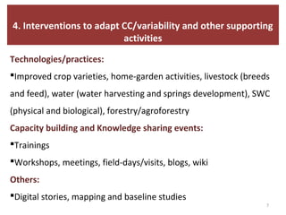 Report on the implementation of the Kabe Watershed Pilot Project in Ethiopia, 2011-2013