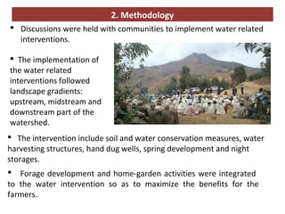 Water related interventions at the Kabe Watershed Pilot Project in Ethiopia, 2011-2013