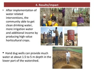 Water related interventions at the Kabe Watershed Pilot Project in Ethiopia, 2011-2013