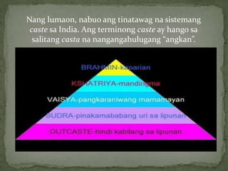 Angmga Aryan ay nagtungopakanluransaEuropa at patimog-silangansa Persia at India. Dinalanilasa India angwikang Sanskrit, angwikangklasikalngpanitikang India. Angkaalamanukolsapamamalagingmga Aryan sa India ay hangosaapatnasagradongaklatnatinatawagnaVedas. Panahong Vedic1500 B.C.E. – 500 B.C.E.